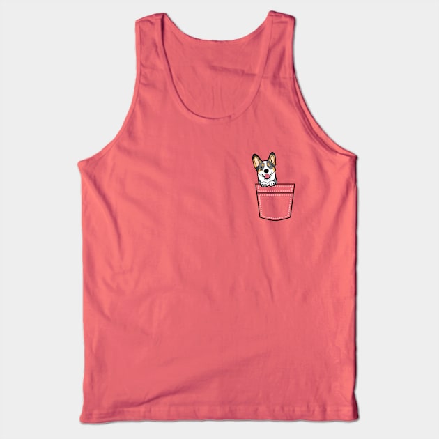 Blue Merle Corgi in My Pocket Tank Top by One30Creative